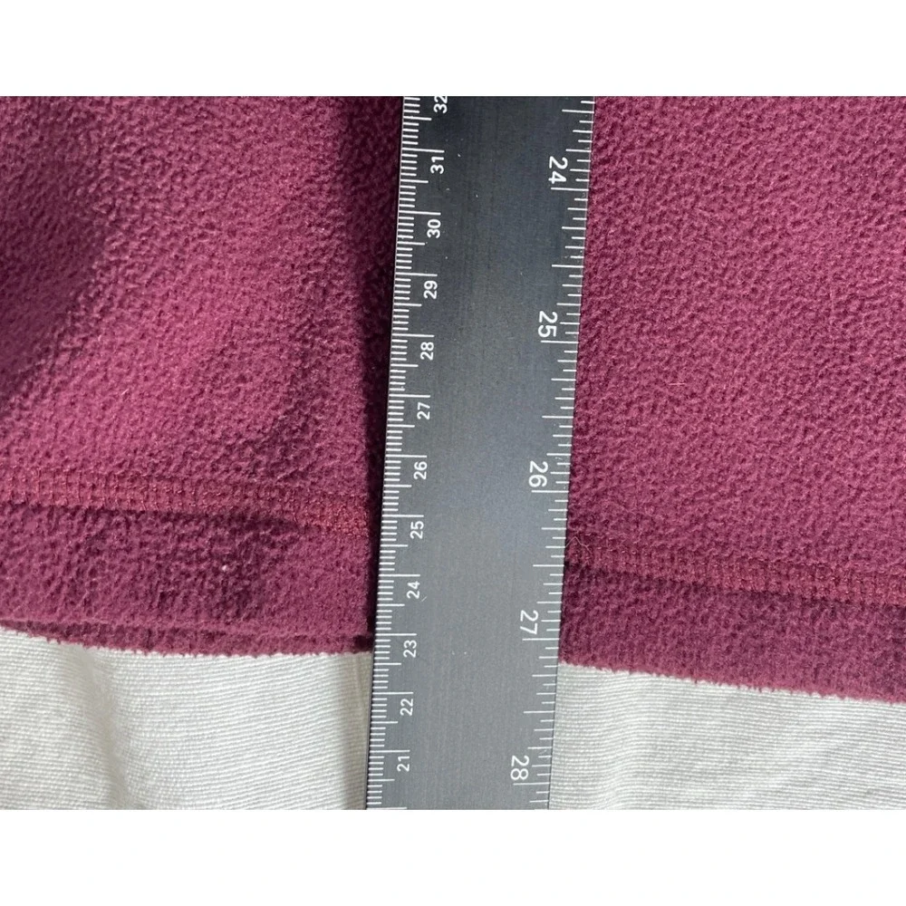 The North Face Mens XL Burgundy Gray Fleece Pullover Quarter Zip